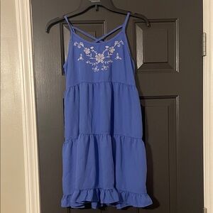 Old Navy Blue Dress with White Embroidery